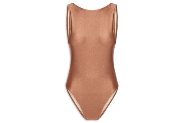 Maiô Feminino Regata Com Decote Costas - Marrom