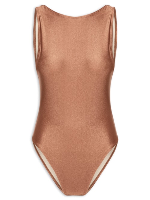 Maiô Feminino Regata Com Decote Costas – Marrom