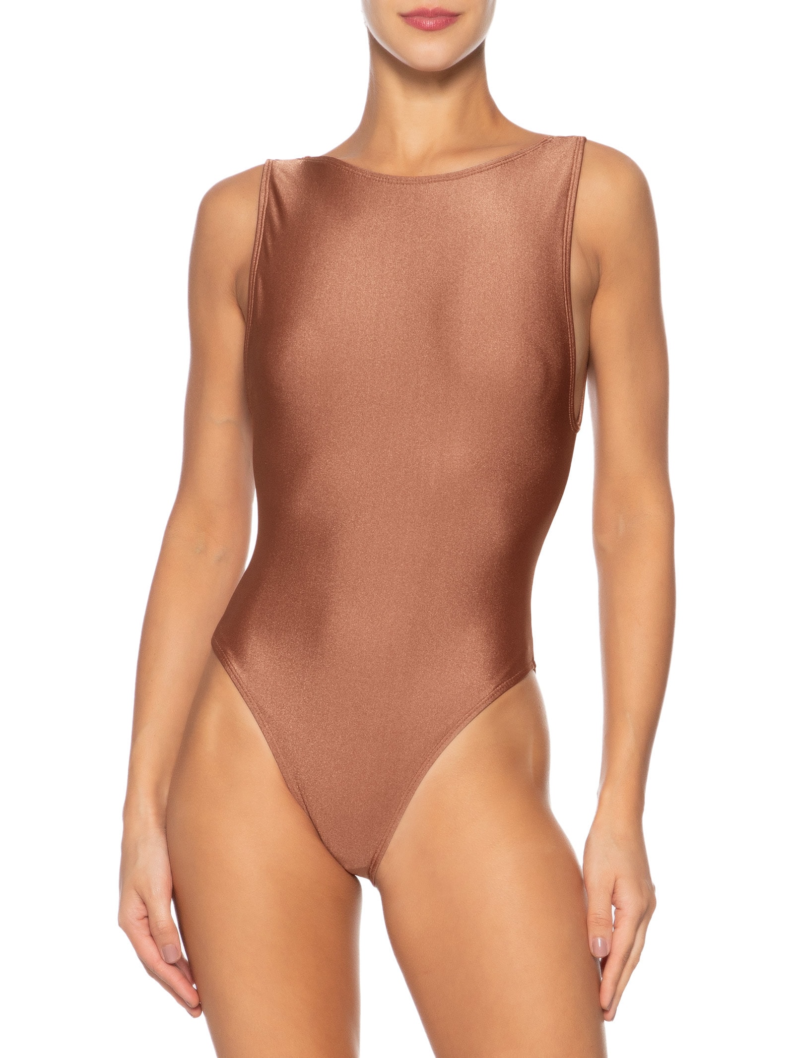 Maiô Feminino Regata Com Decote Costas Marrom '2Essential