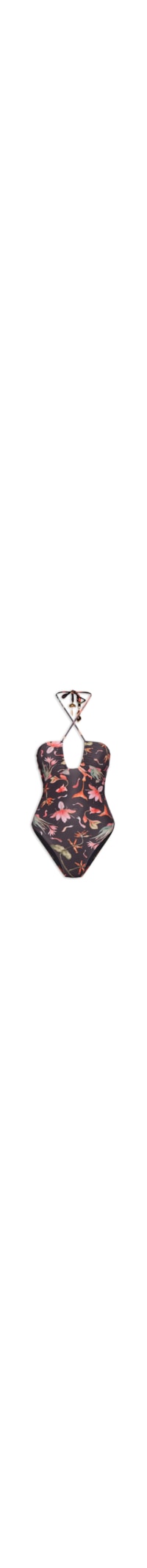 Maiô Fig Fishbloom Decote Miçanga - Preto