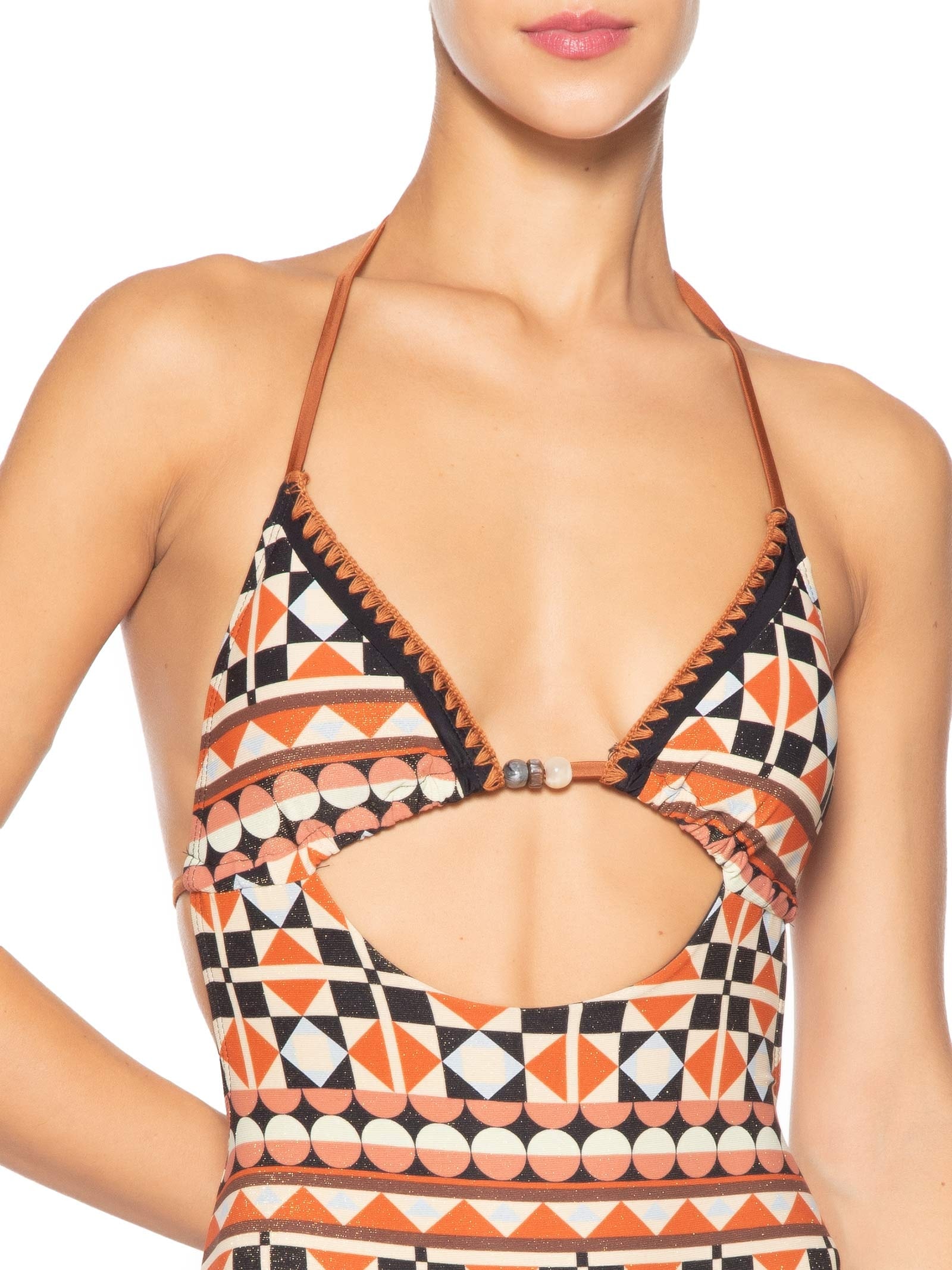 Maiô Frente Única Estampado Preto Mktbeach