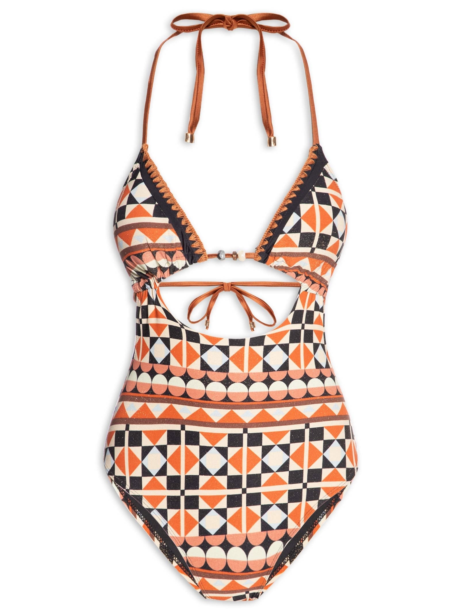 Maiô Frente Única Estampado Preto Mktbeach