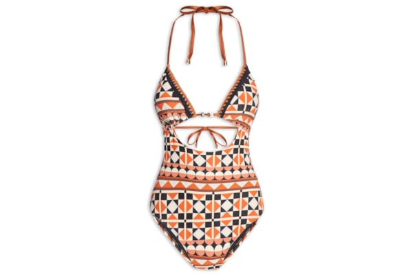 Maiô Frente Única Estampado - Preto