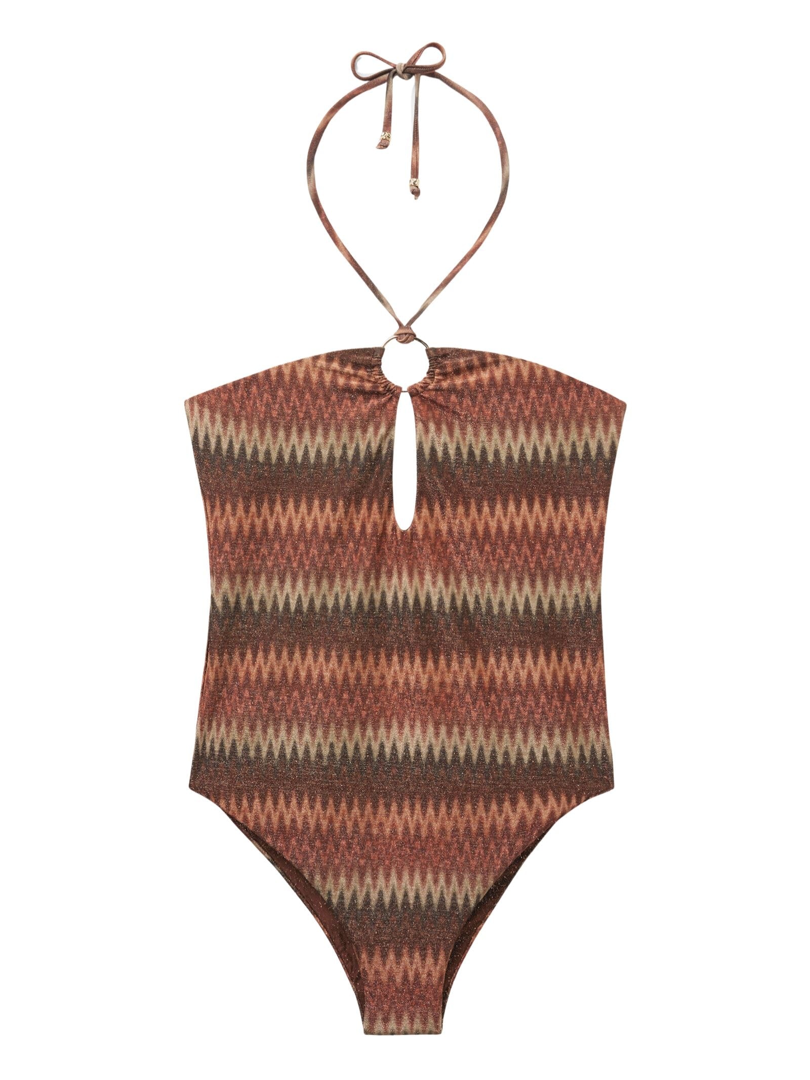Maiô Golden Chevron Marrom Calzedonia