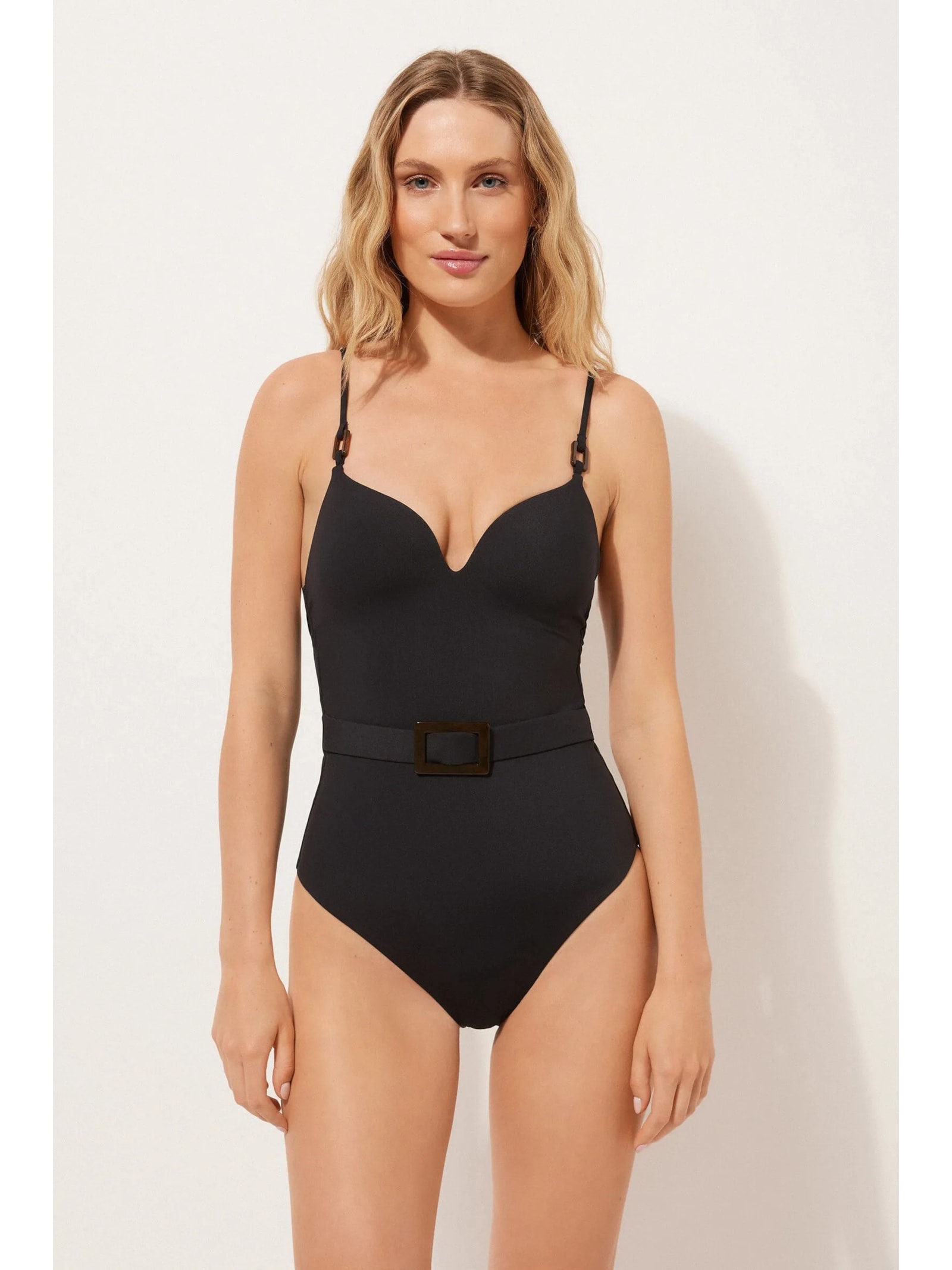 Maiô Heart Neckline Black Preto Calzedonia