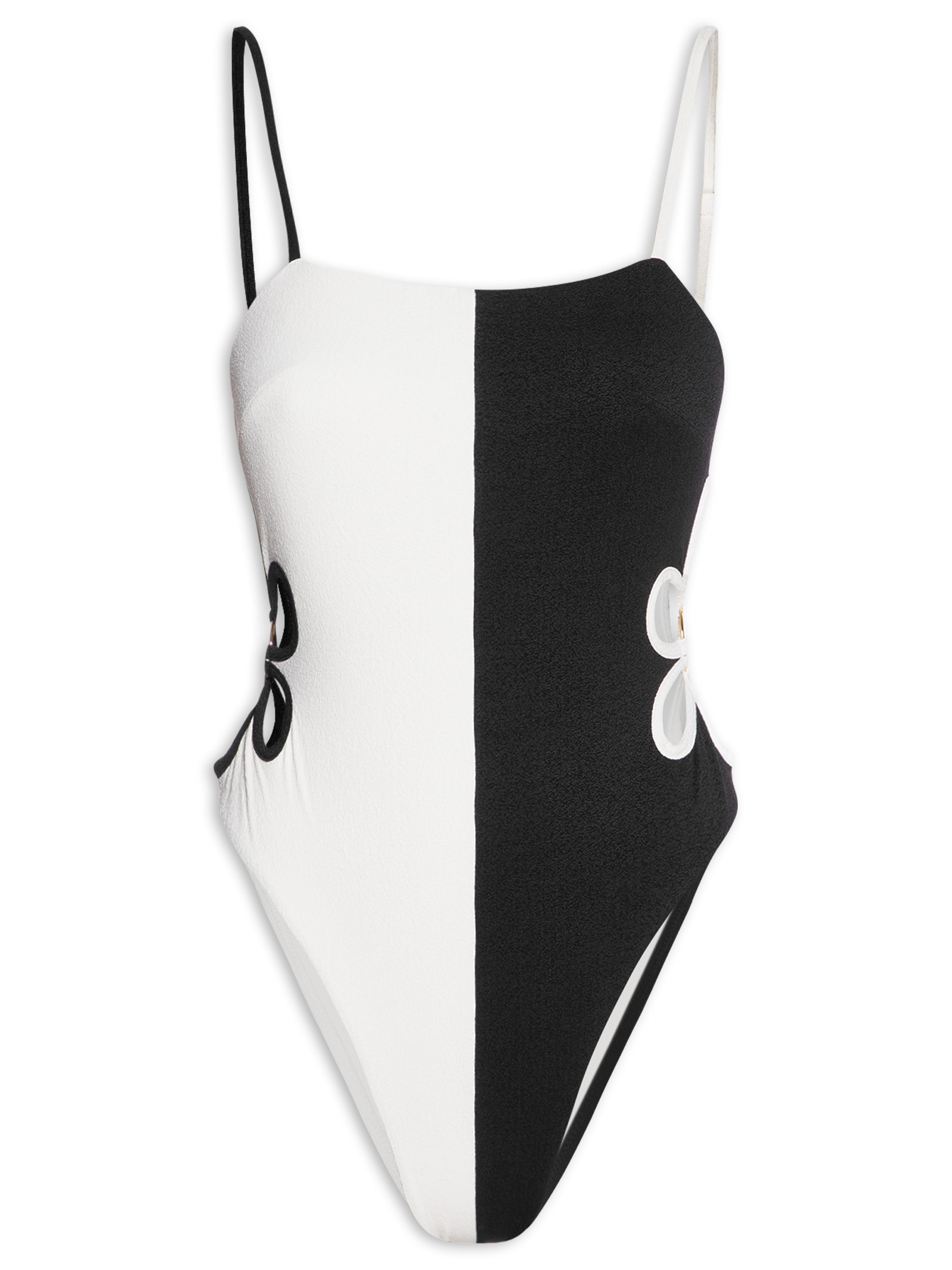 Maiô Liso Flor Preto Farm Praia