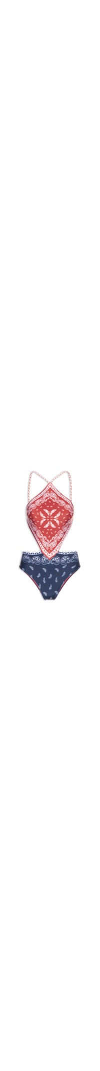 Maiô Localizado Bandana Jardim - Vermelho