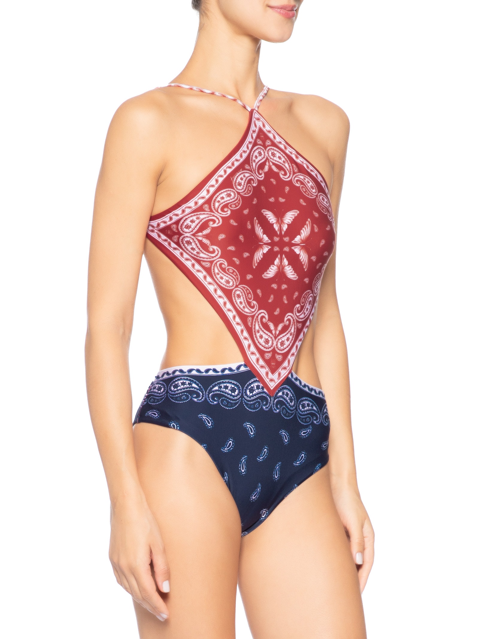 Maiô Localizado Bandana Jardim – Vermelho Farm Praia