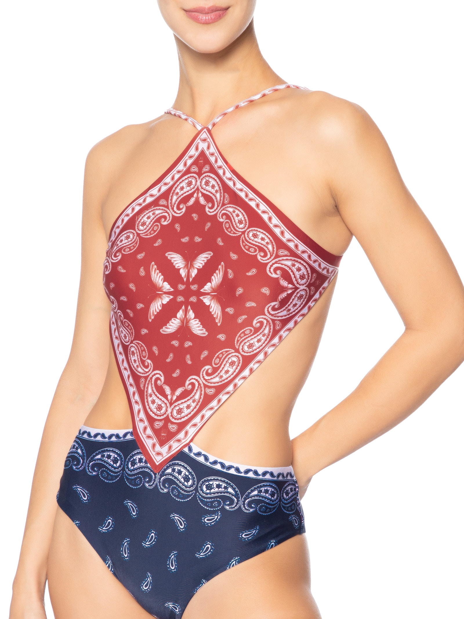 Maiô Localizado Bandana Jardim – Vermelho Farm Praia