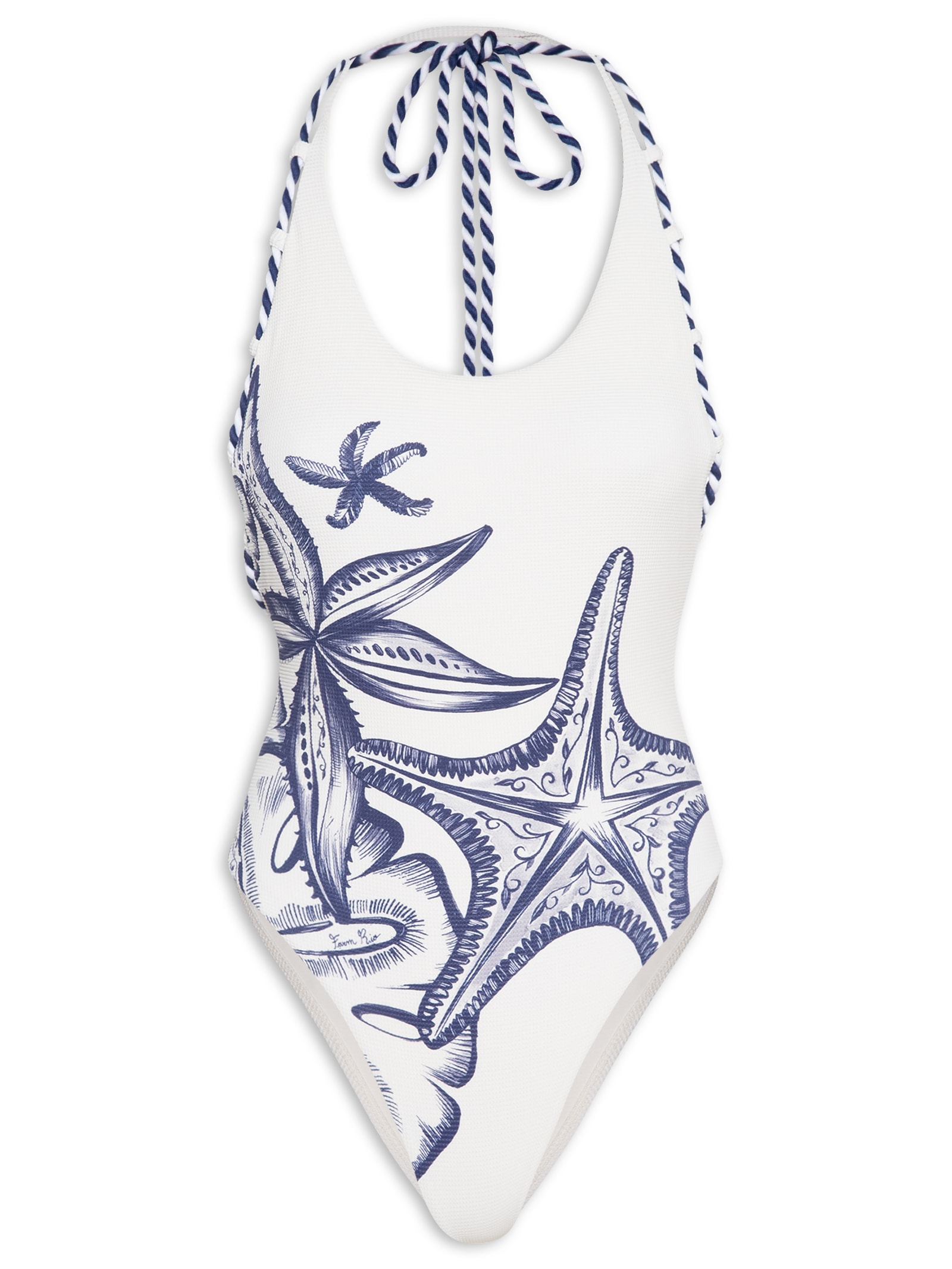 Maiô Localizado Mar De Estrelas Branco Farm Praia