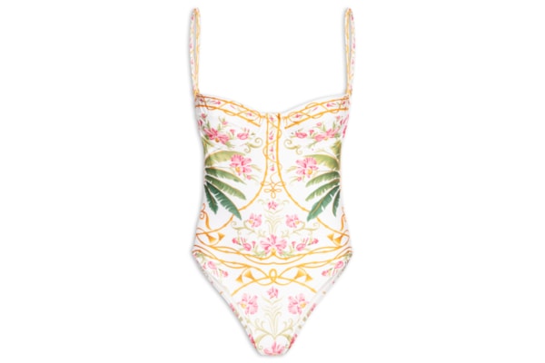 Maiô Meia Taça Localizado Floral Nusa - Off White