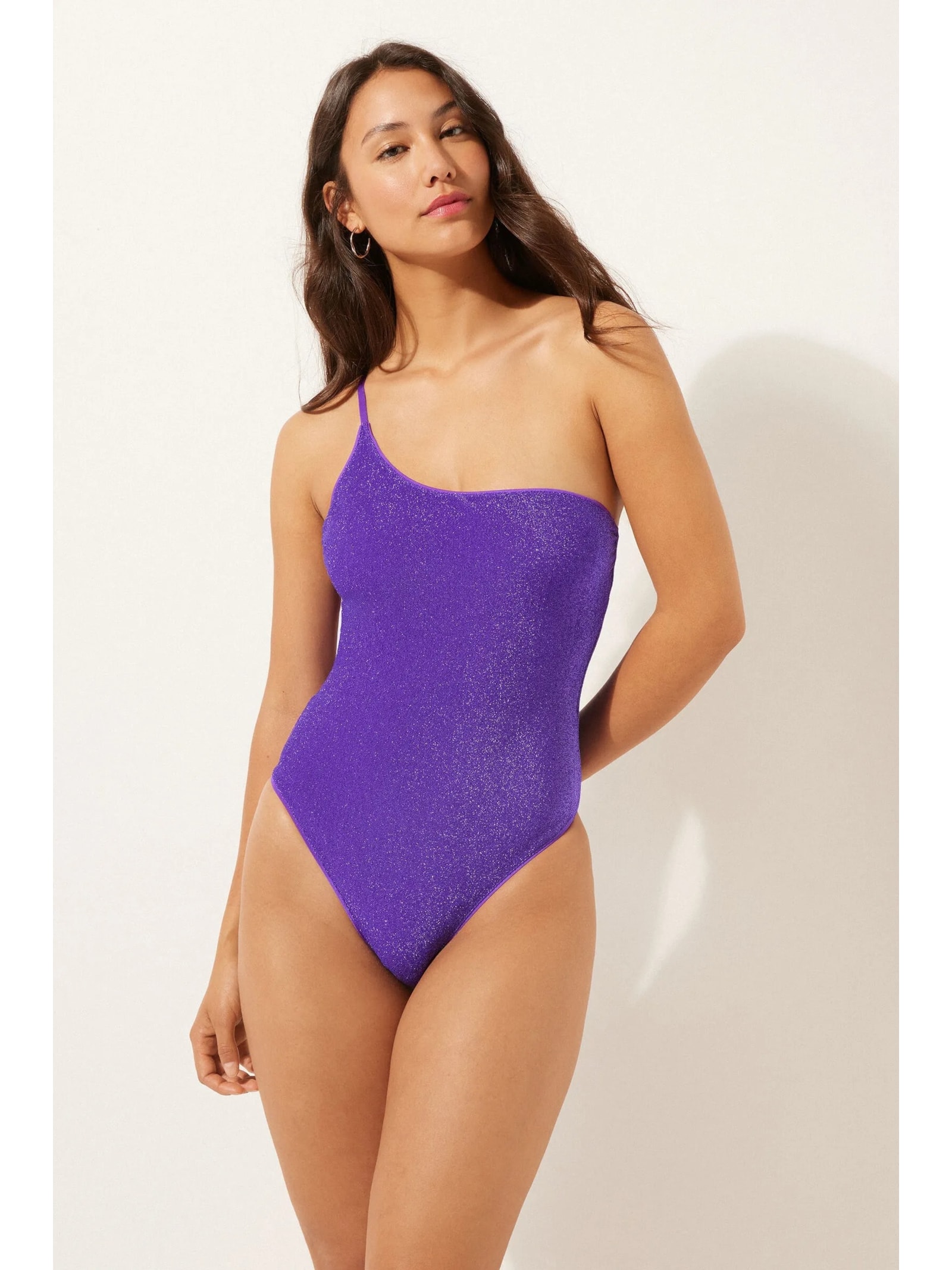 Maiô Metallic Glow Roxo Calzedonia