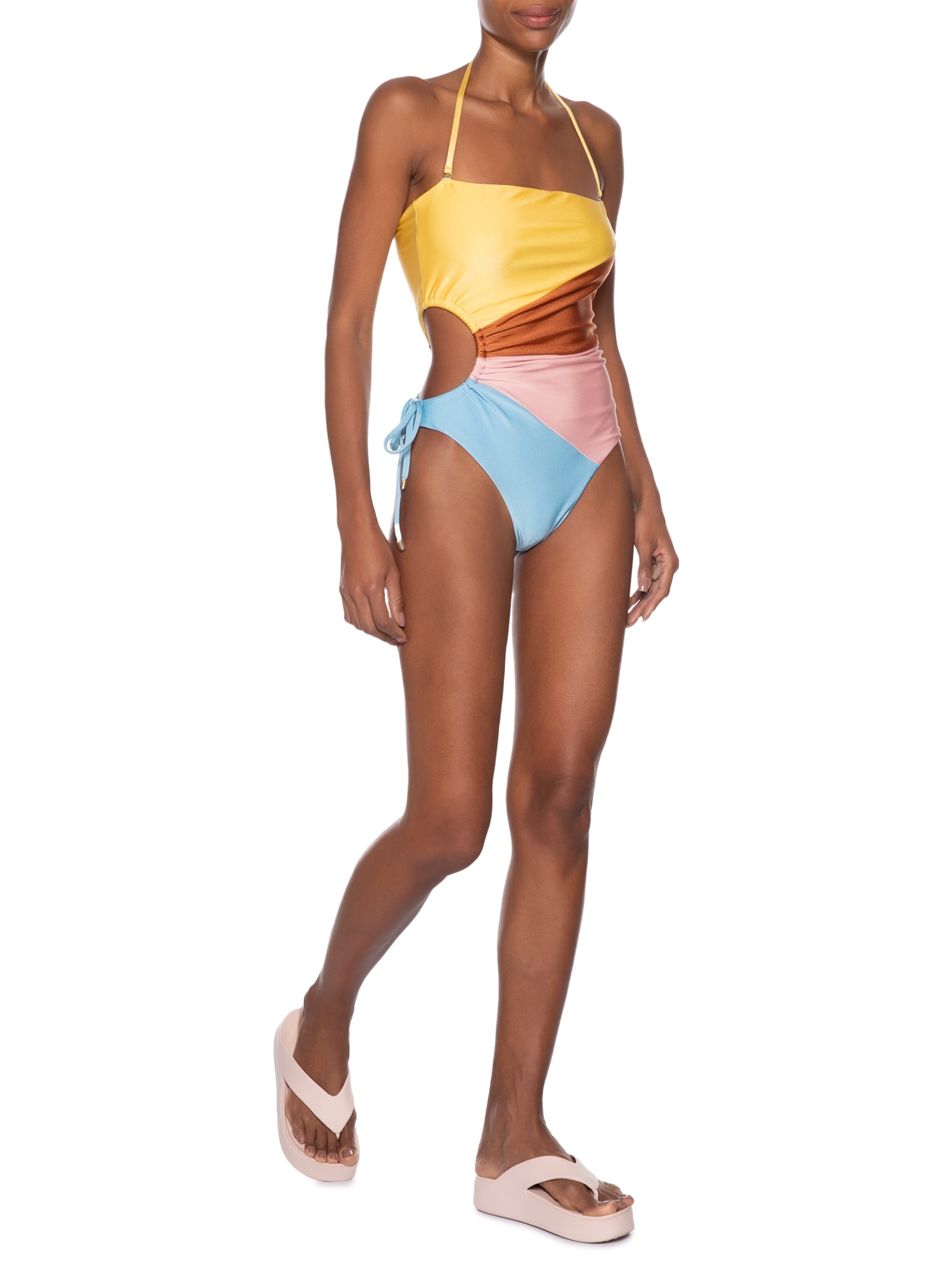 Maiô Multicor Laranja Farm Praia