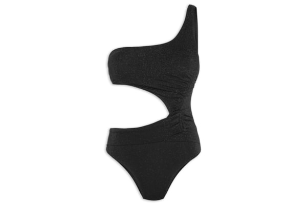 Maiô Ombro Único Com Abertura Lateral - Preto