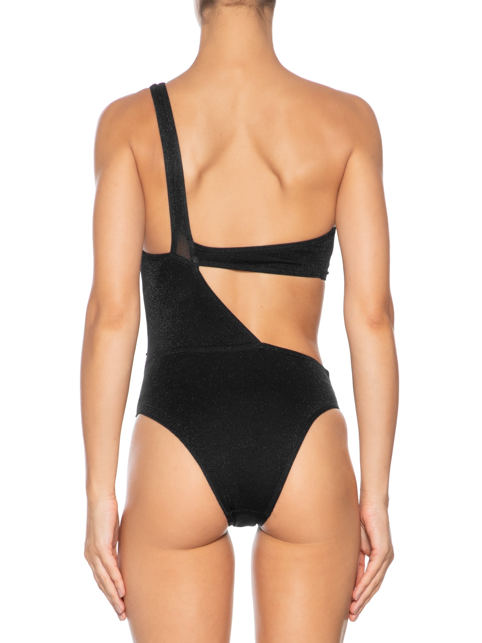 Maiô Ombro Único Com Abertura Lateral Preto Mktbeach