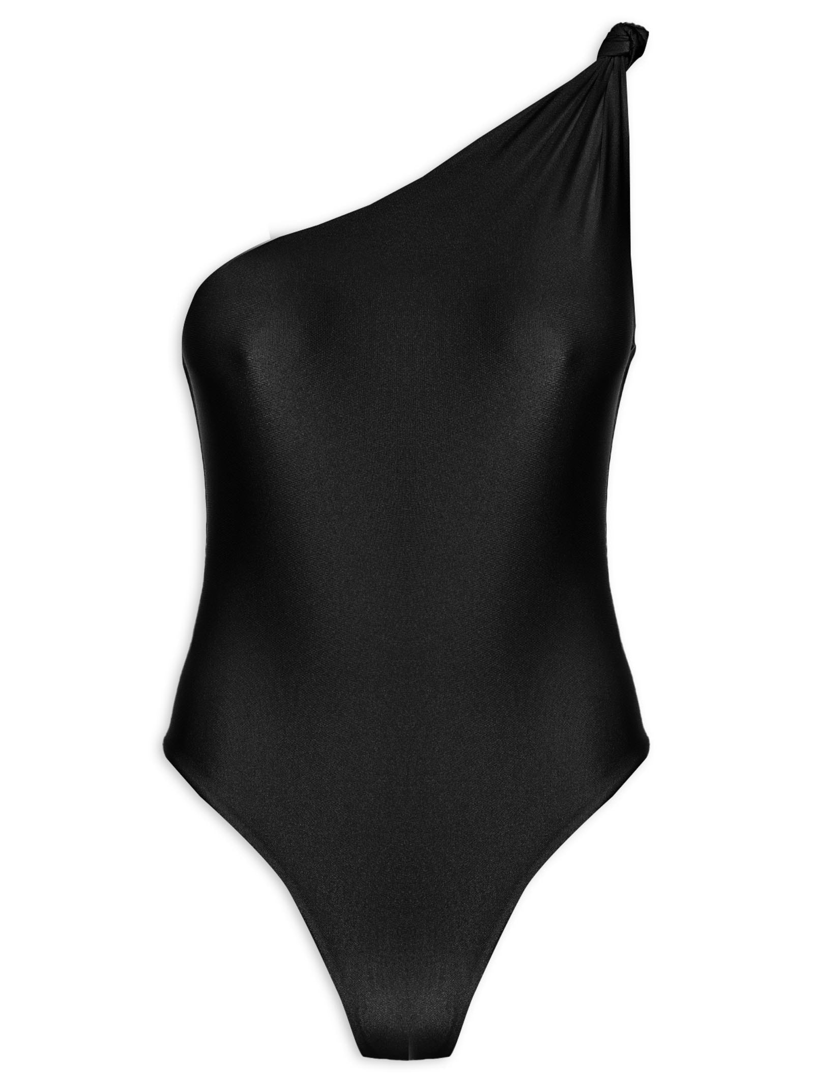 Maiô Ombro Único Com Nó Preto '2Essential
