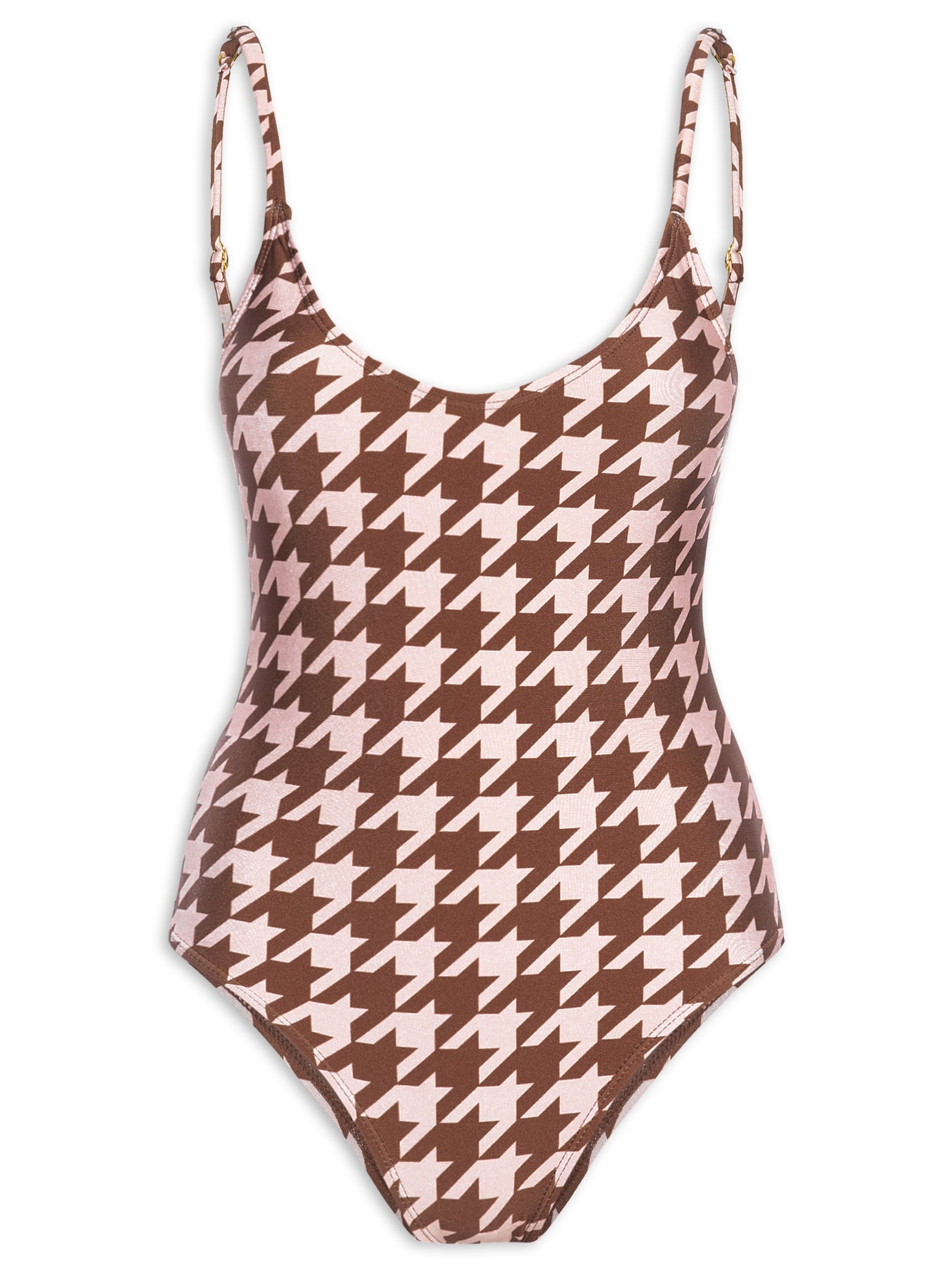 Maiô Pied De Poule Marrom Mktbeach