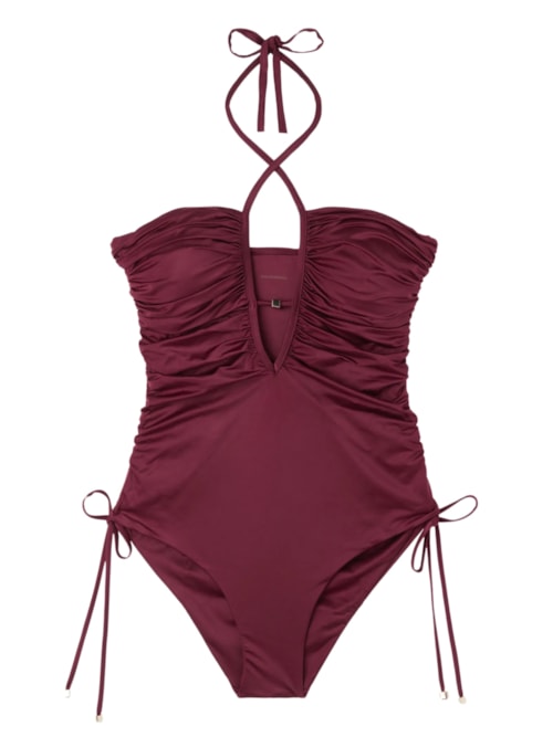 Maiô Shiny Satin - Bordô