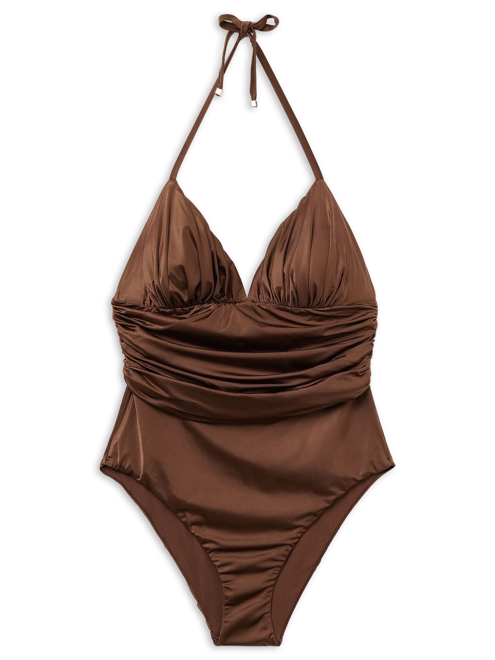 Maiô Shiny Satin Marrom Calzedonia