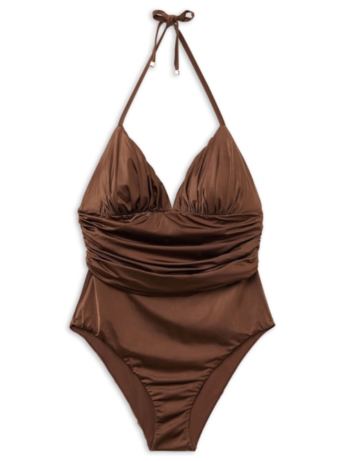 Maiô Shiny Satin – Marrom