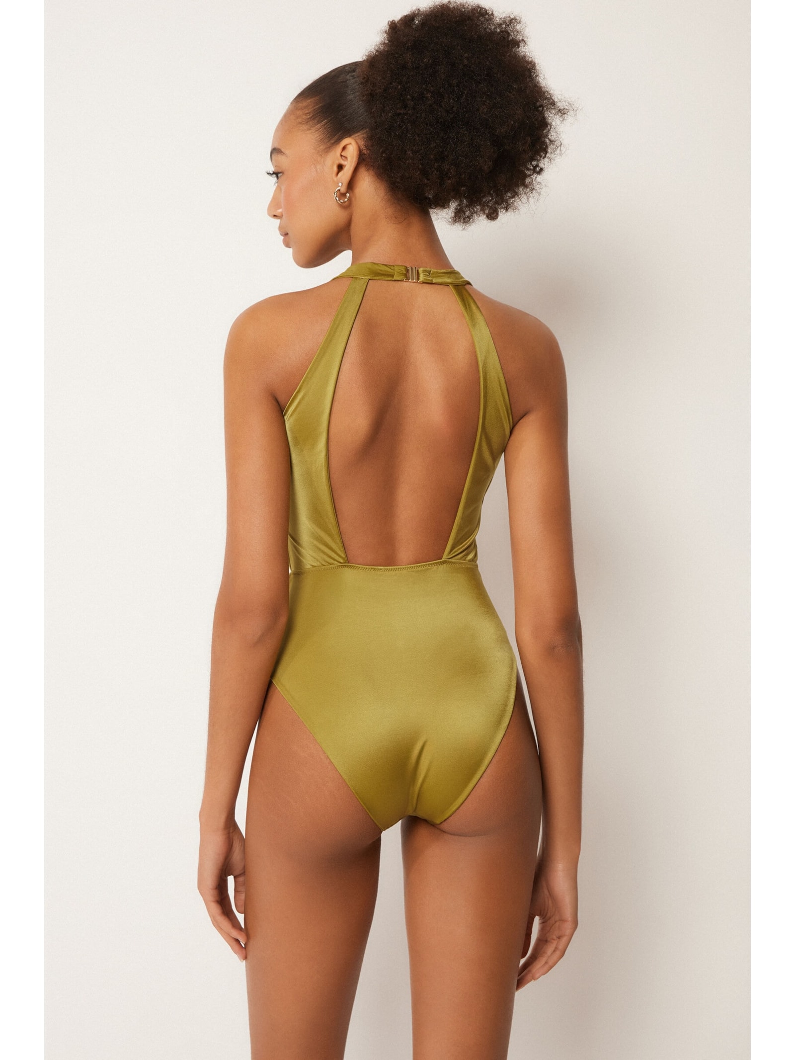 Maiô Shiny Satin Verde Calzedonia