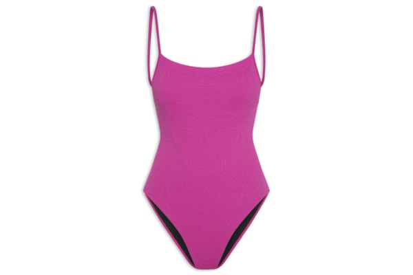 Maiô Sideboob Textura Coqueiro - Rosa