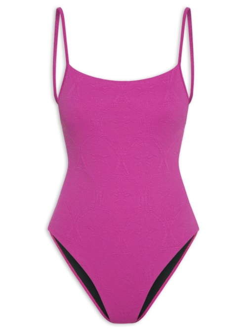 Maiô Sideboob Textura Coqueiro – Rosa