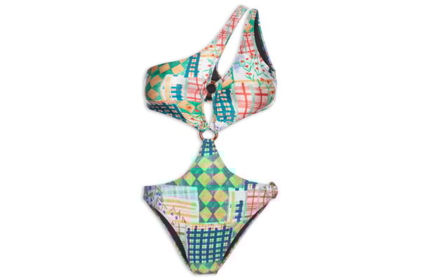 Maiô Um Ombro Só Estampado - Verde