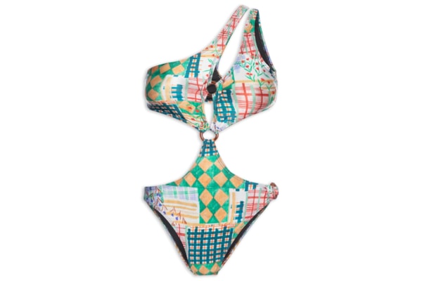 Maiô Um Ombro Só Estampado - Verde