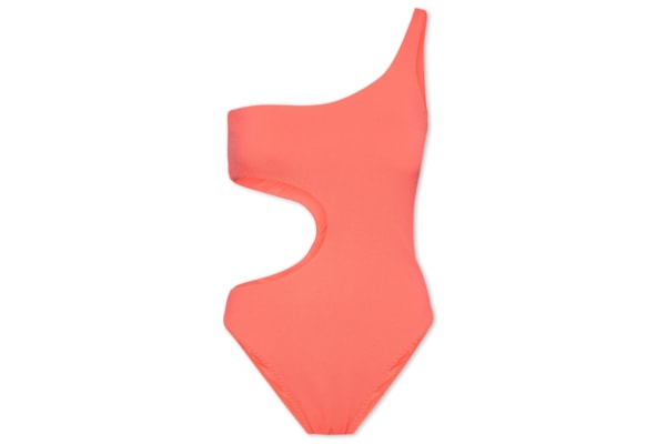 Maiô Um Ombro Só Liso - Laranja