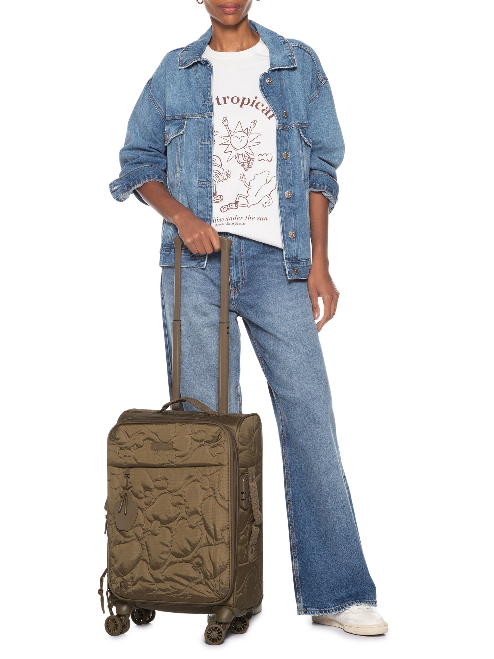 Mala Feminina Me Leva P Matelassê Marrom Farm Etc