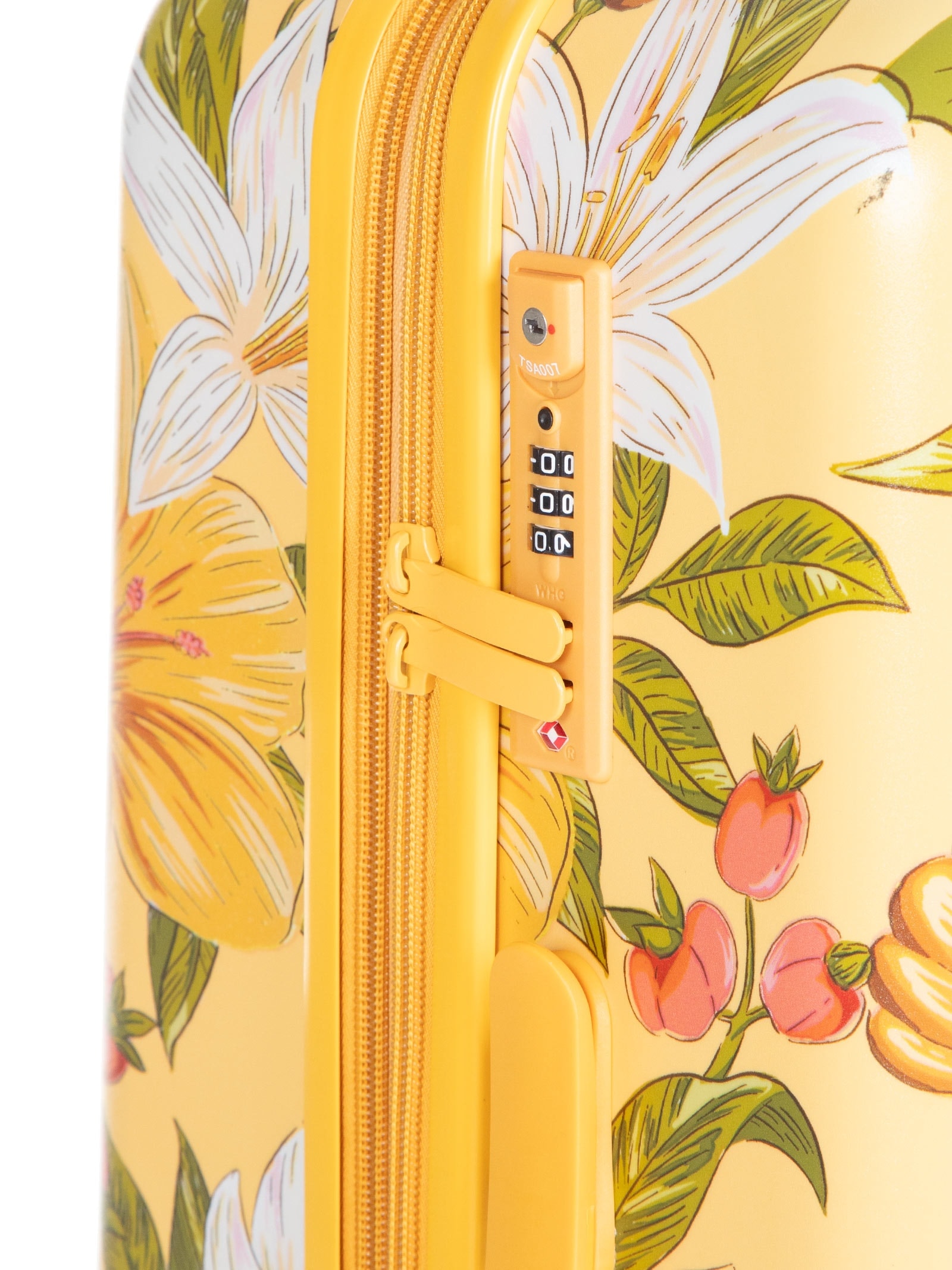 Mala Feminina Me Leva Rígida G Floral Ararajuba Amarelo Farm Etc