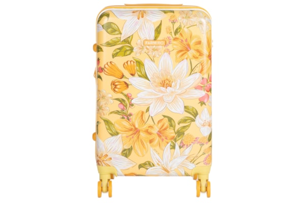 Mala Feminina Me Leva Rígida G Floral Ararajuba - Amarelo