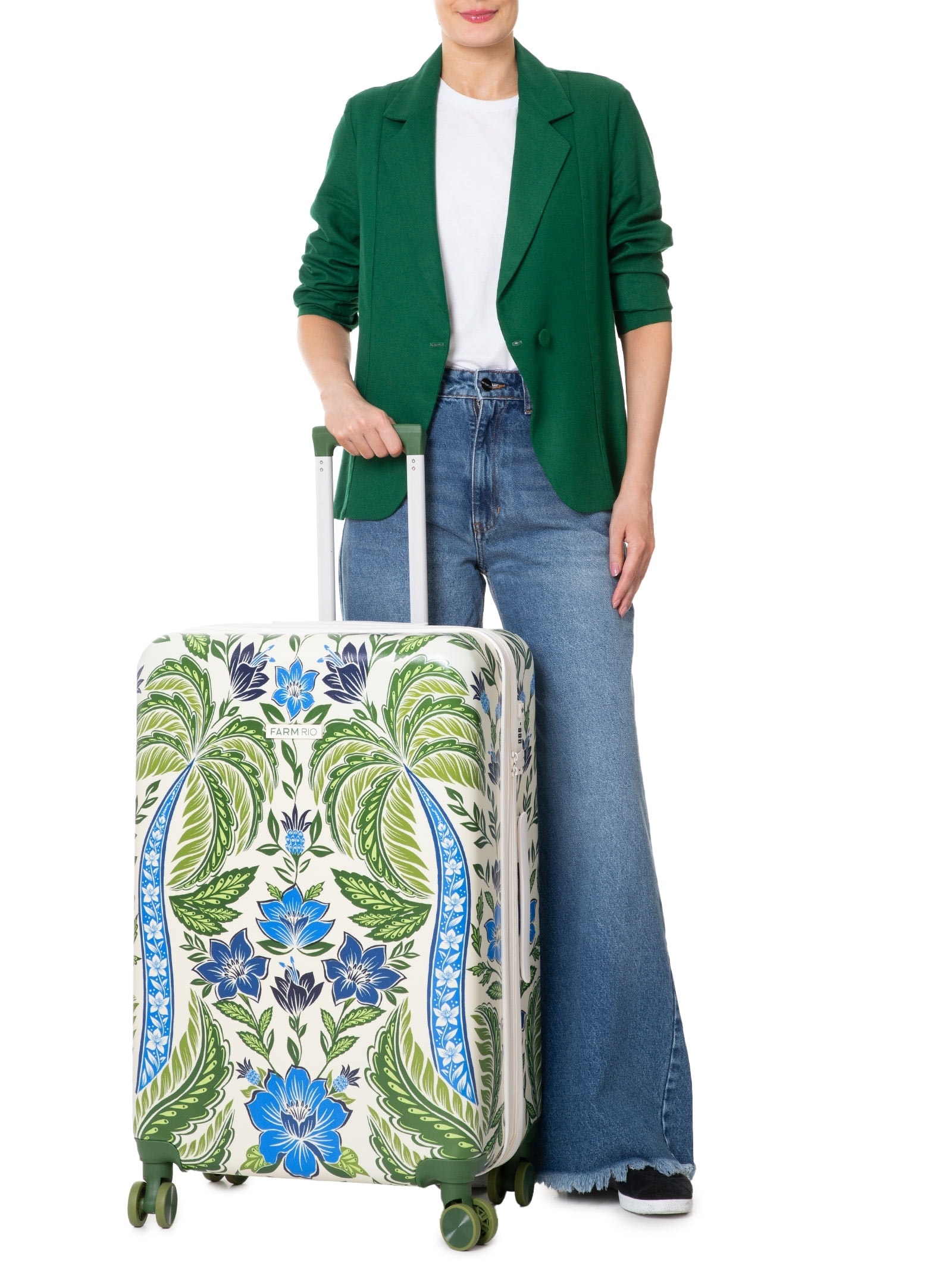 Mala Feminina Me Leva Rígida G Tropicance Azul  Farm Etc