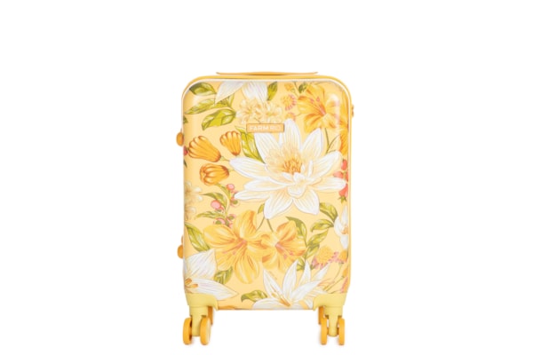 Mala Feminina Me Leva Rígida P Floral Ararajuba - Amarelo