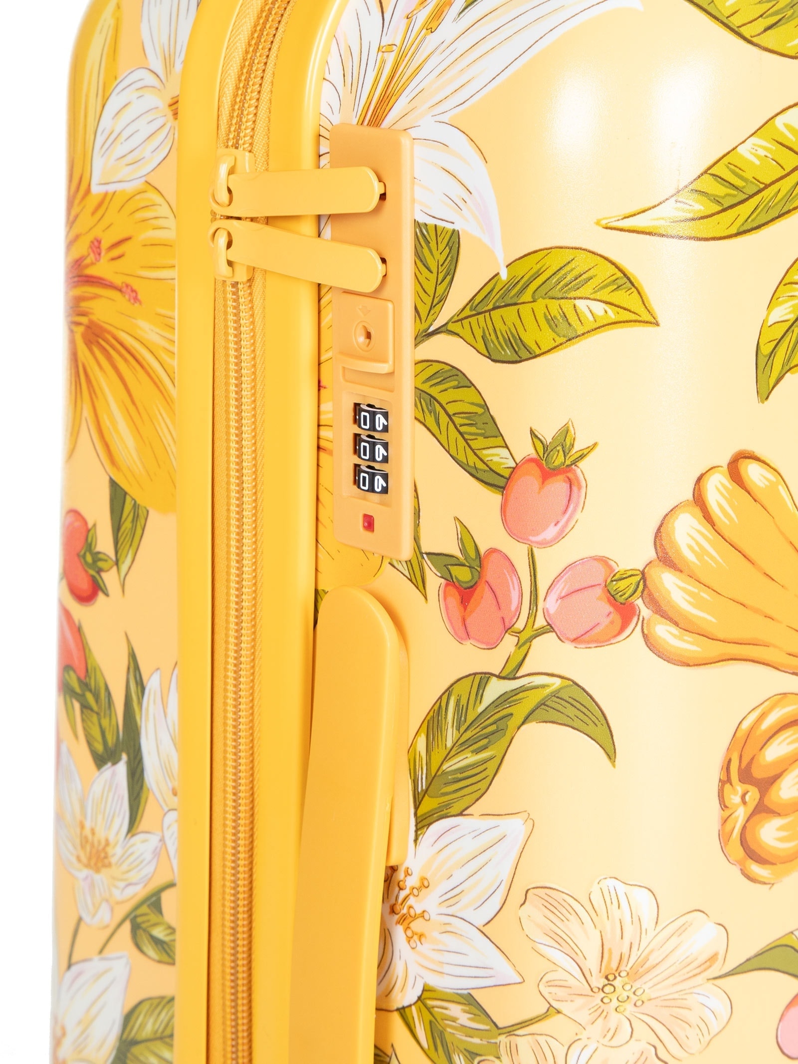 Mala Feminina Me Leva Rígida P Floral Ararajuba Amarelo Farm Etc