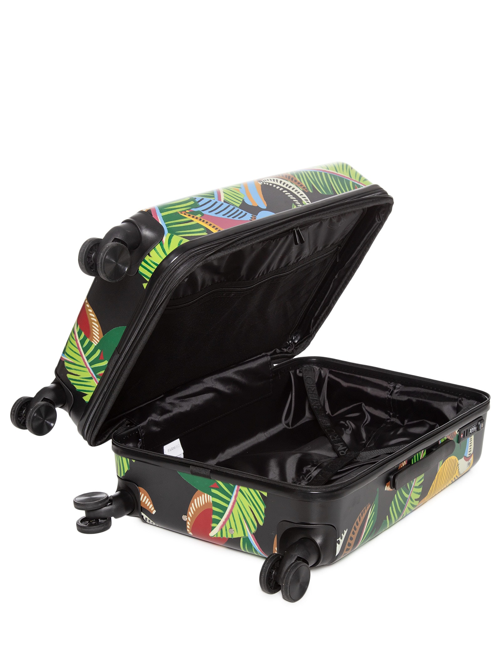 Mala Feminina Rígida G Tucanos com Folhagens Preto Farm Etc