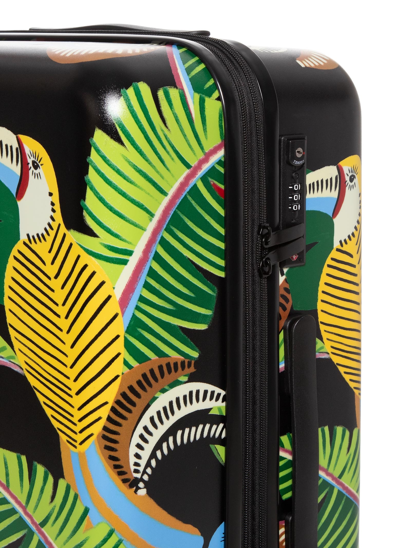 Mala Feminina Rígida G Tucanos com Folhagens Preto Farm Etc