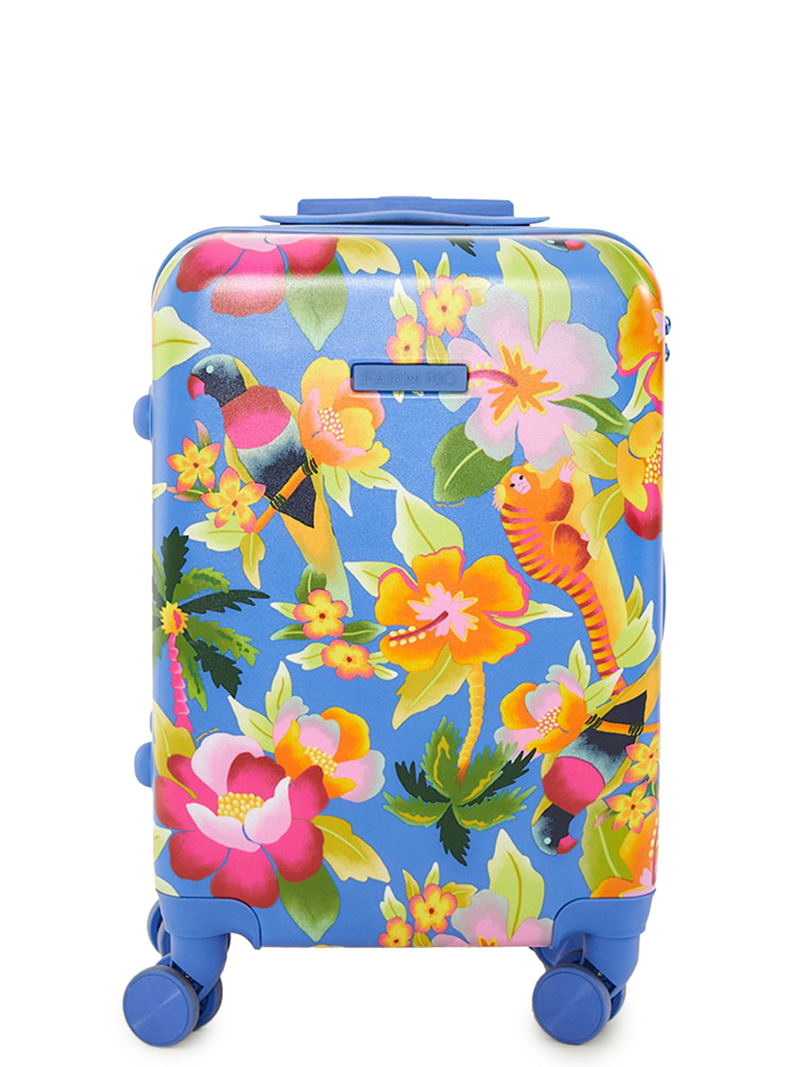 Mala Feminina Rígida P Floral Havaiano Azul Farm Etc