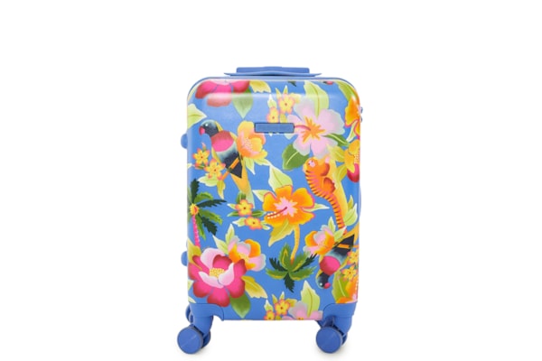 Mala Feminina Rígida P Floral Havaiano - Azul
