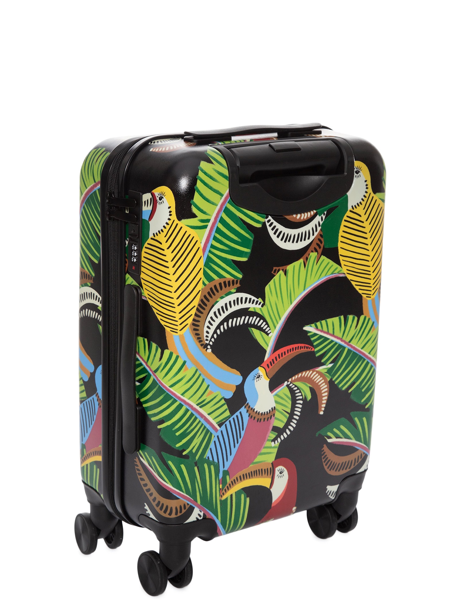 Mala Feminina Rígida P Tucanos com Folhagens Preto Farm Etc