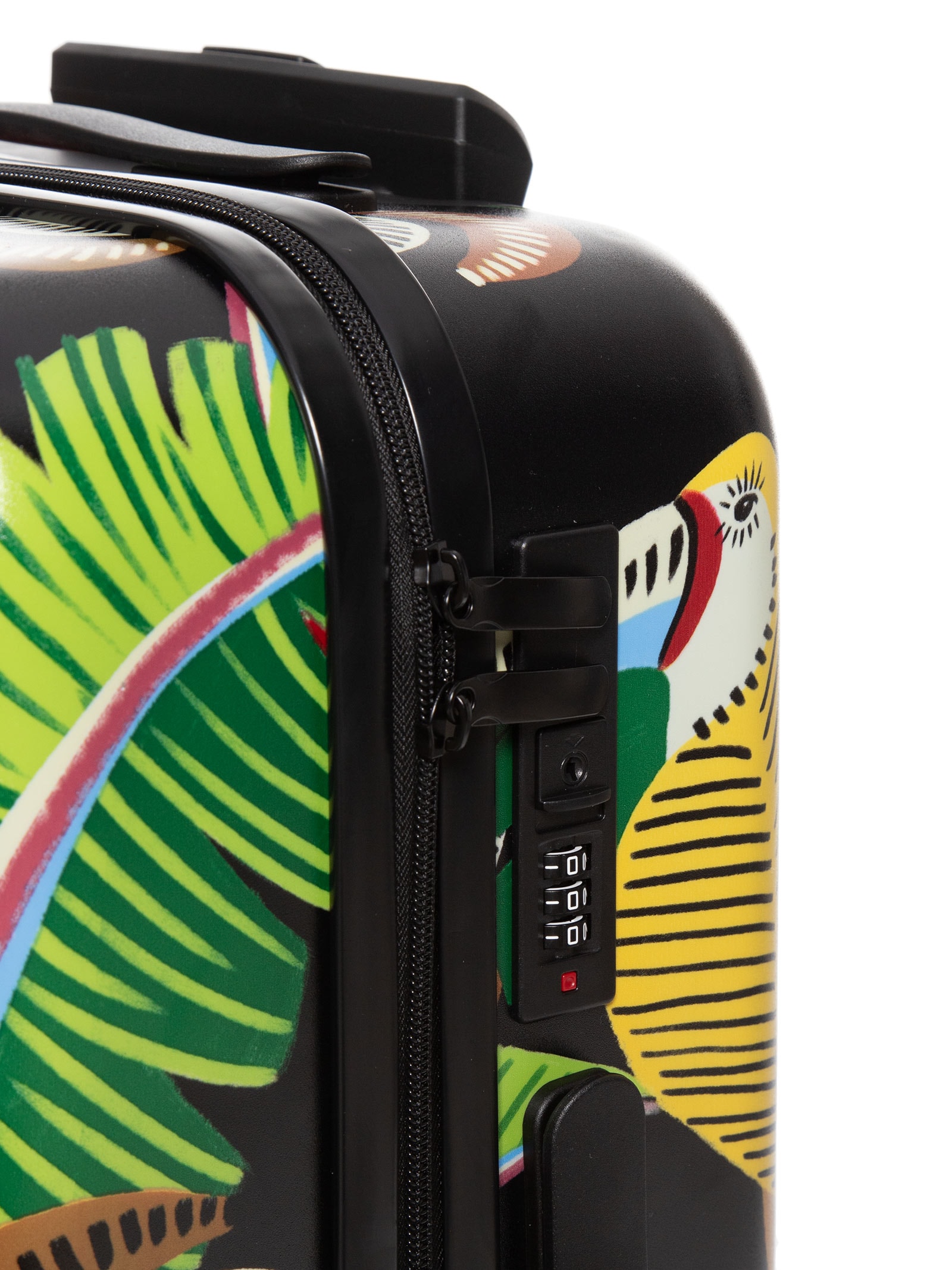 Mala Feminina Rígida P Tucanos com Folhagens Preto Farm Etc