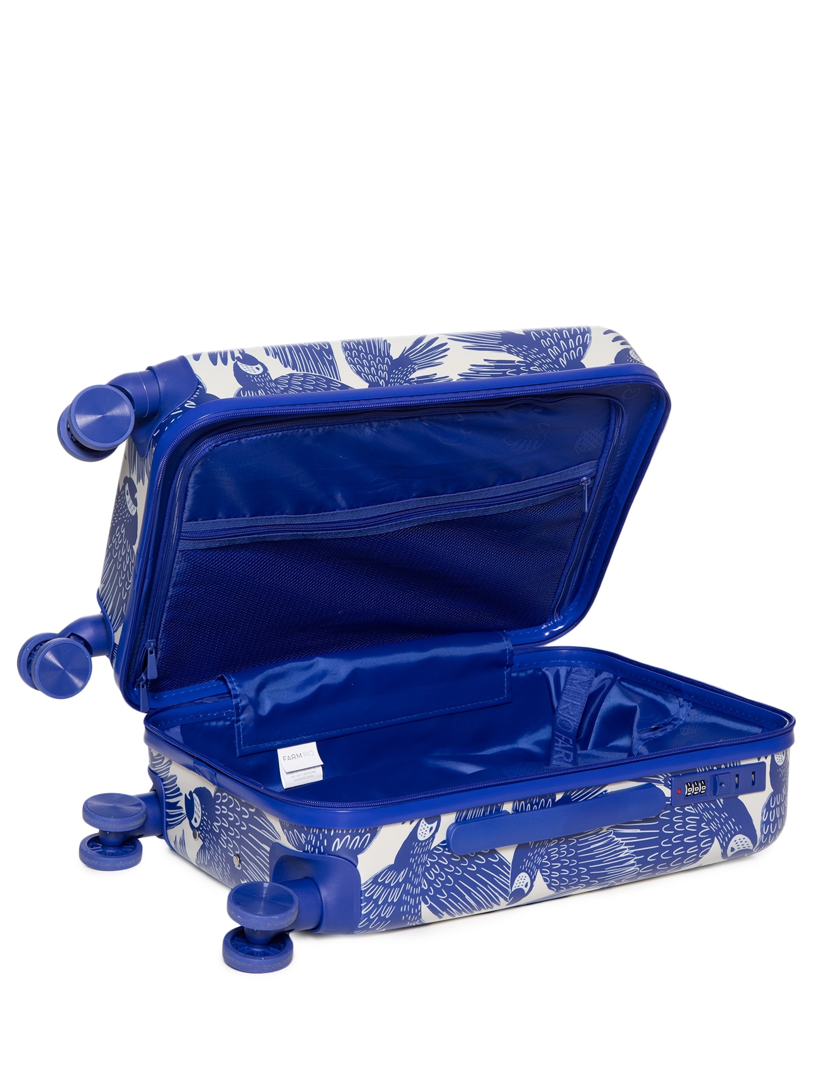 Mala Feminina Rígida P Voo Das Araras Azul Farm Etc