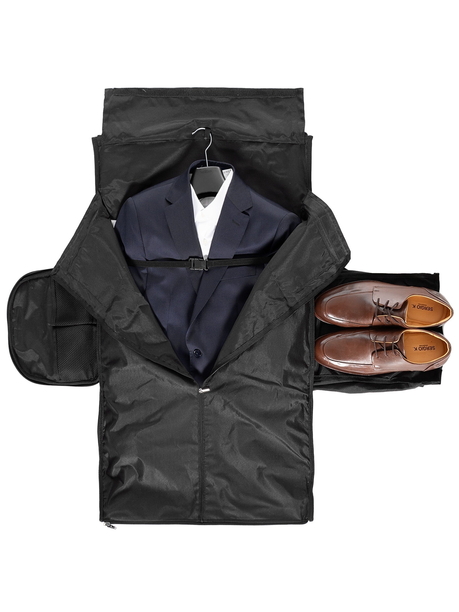Mala Masculina Grande Porta Terno Em Couro Legítimo Preto '2 Essential