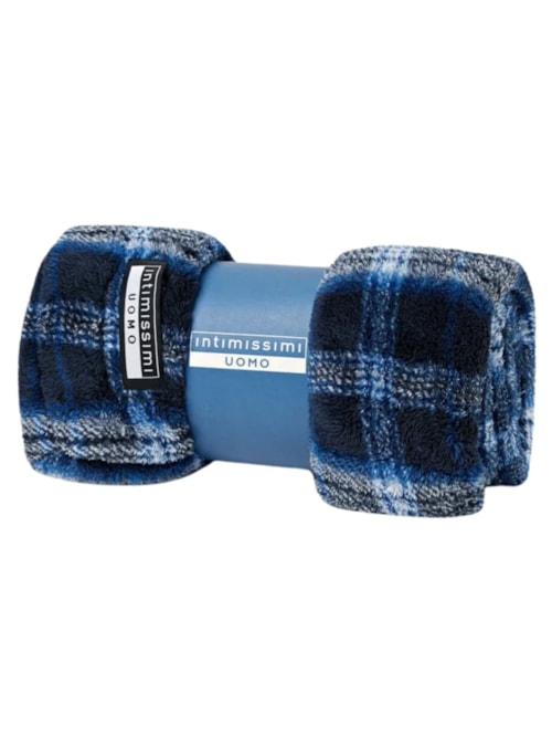 Manta Peluciada Xadrez – Azul