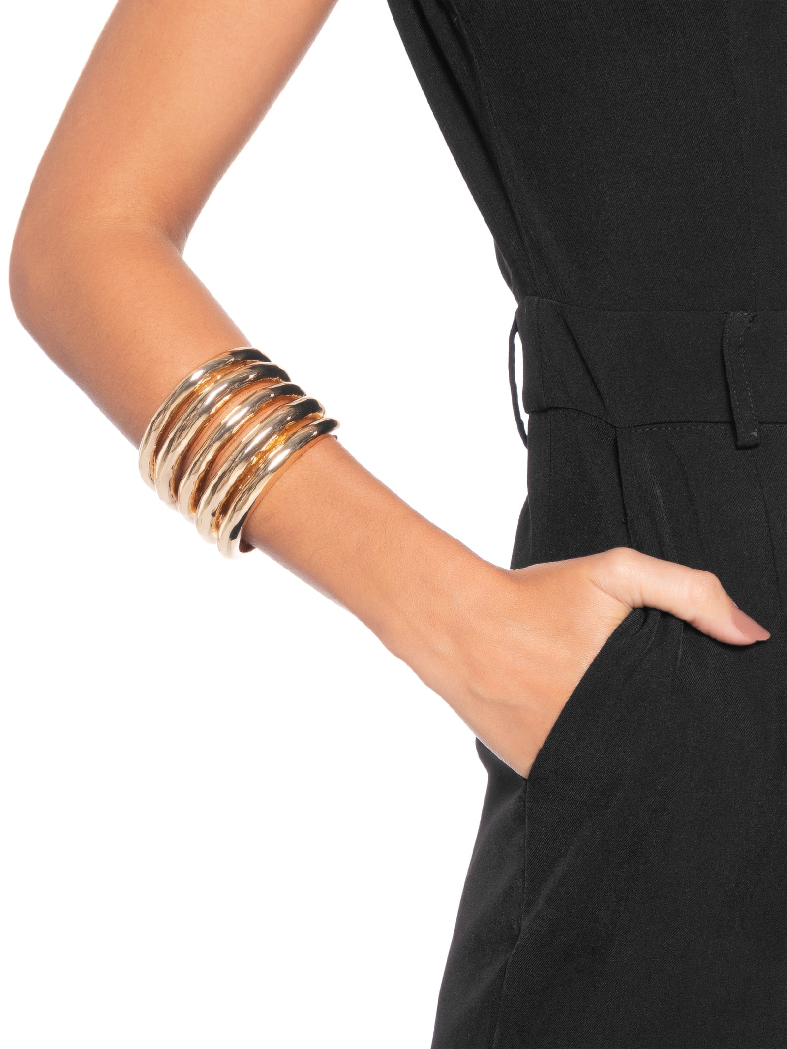 Maxi Bracelete Feminino Dourado Market 33