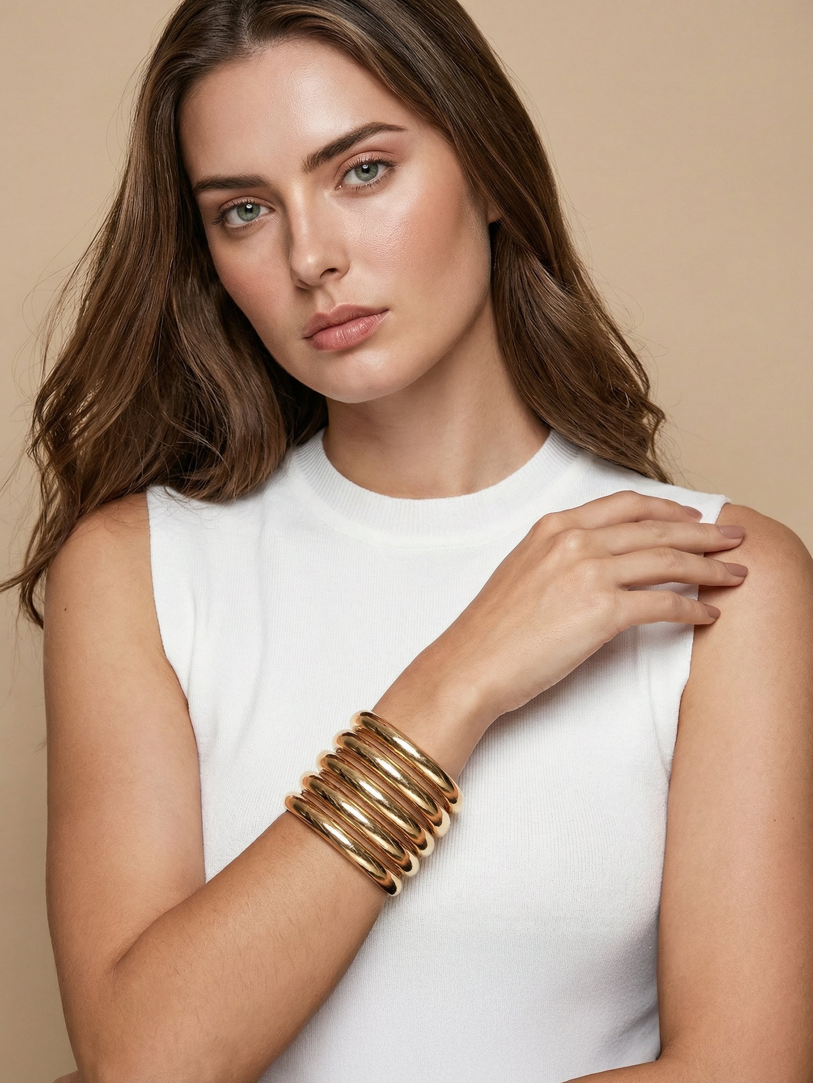 Maxi Bracelete Feminino Dourado Market 33