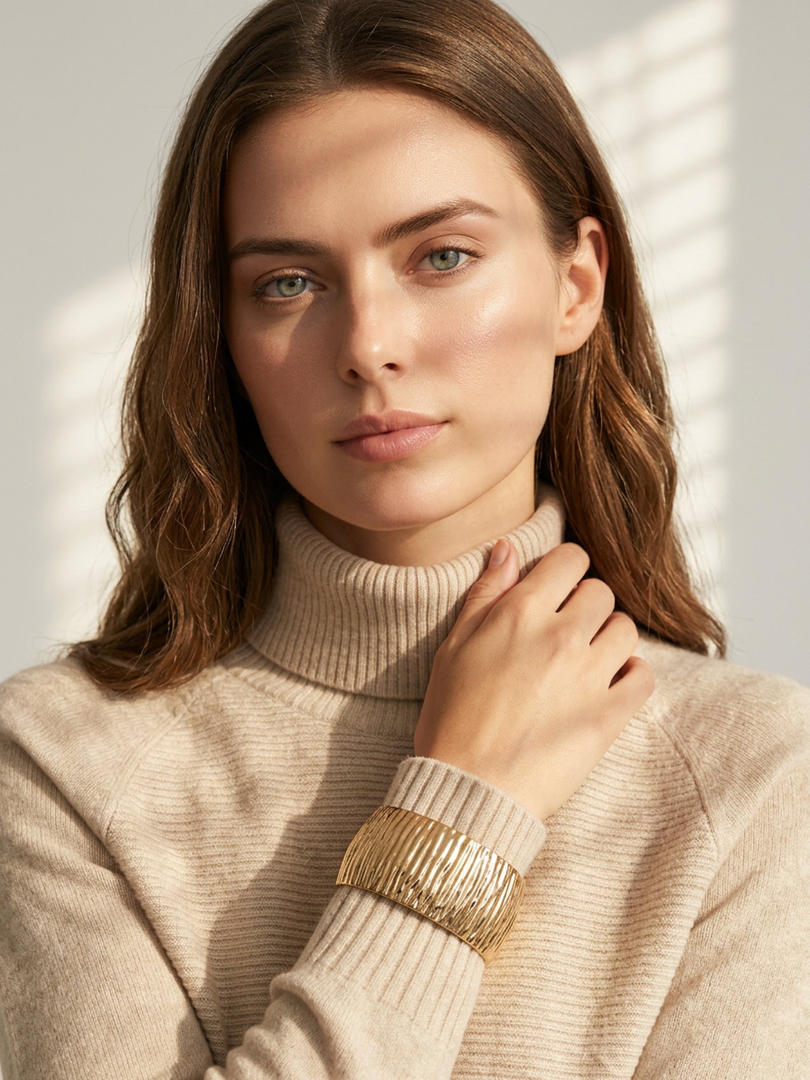 Maxi Bracelete Feminino Texturizado Dourado Market 33