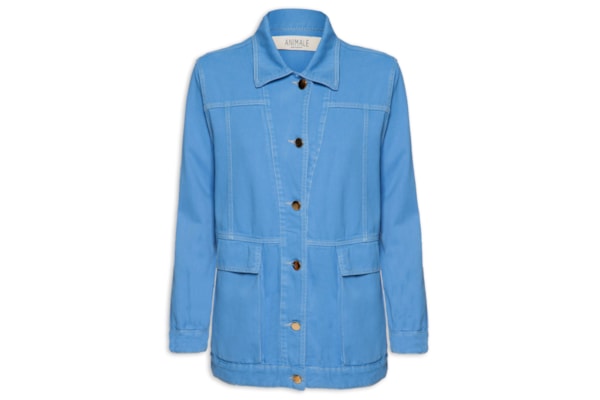 Maxi Jaqueta Botões - Azul