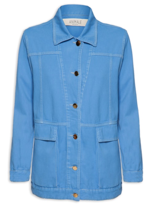 Maxi Jaqueta Botões – Azul